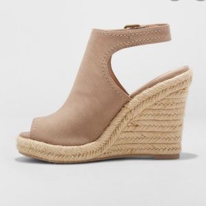 Open Toe Suede Wedges